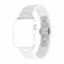 Ceramic Watchband for Apple Watch 38mm 42mm 40mm 44mm Series 4 3 2 1 Stainless Steel Buckle Bracelet with Adapters for Iwatch