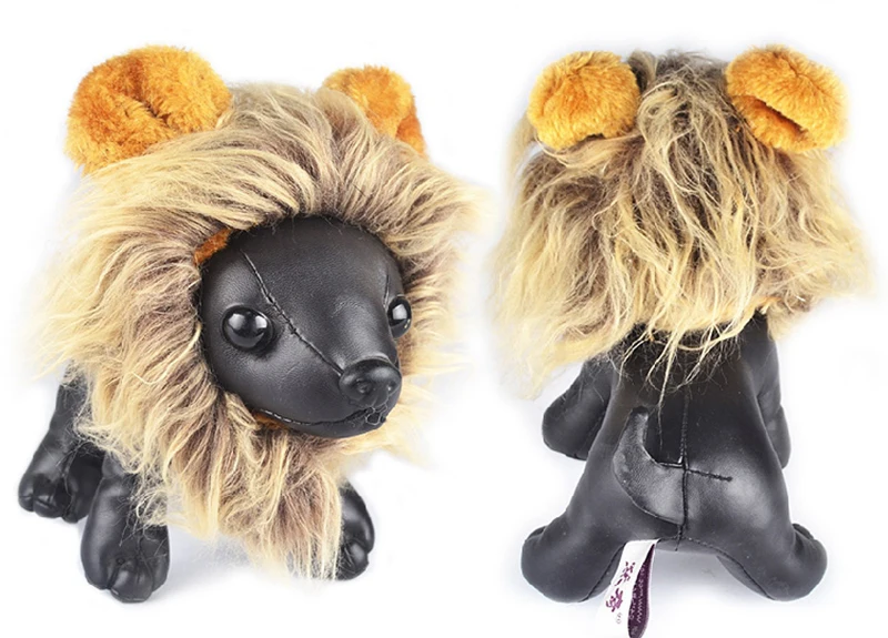 Cute Pet Transfiguration Costume Lion Mane Winter Warm Wig Cat Small Dog Party Clothes Decoration With Ear Pet Apparel Cat Dress11