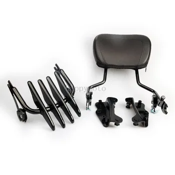 

Black Sissybar Backrest + Docking hardware kit +Luggage rack For Harley Touring Street Glide roadking ultra CVO 2009-2013