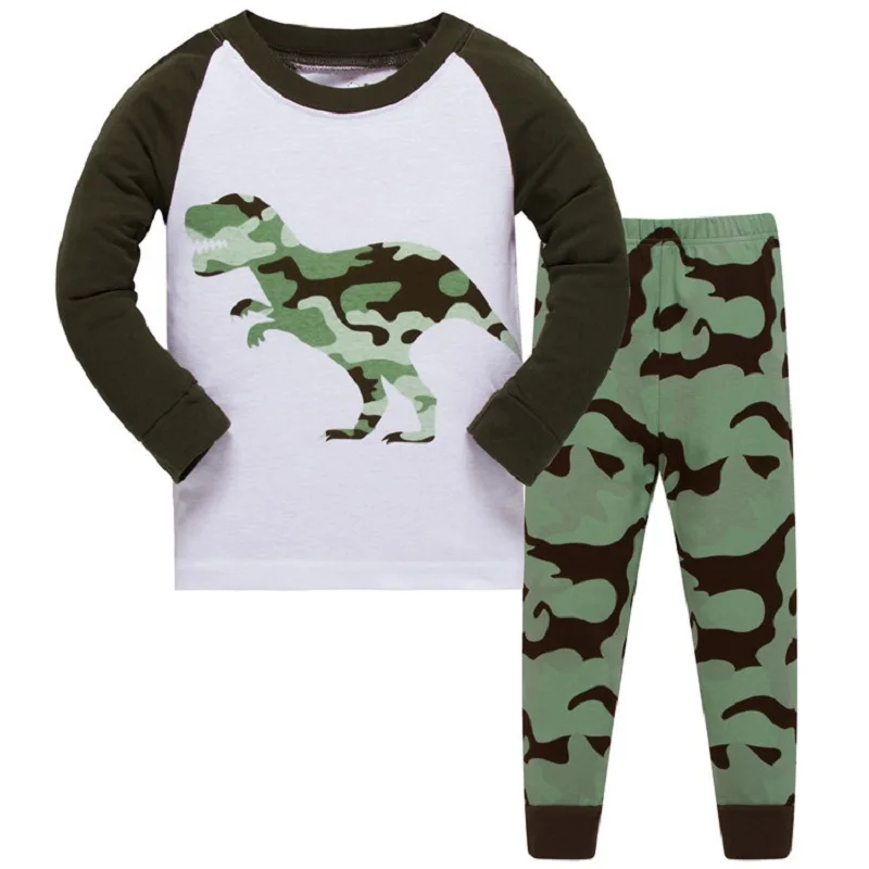 Детские пижамные комплекты для мальчиков с рисунком динозавра, ночная рубашка, детская одежда для сна с героями мультфильмов, пижамы для мальчиков, детская одежда для сна из хлопка, размер От 3 до 8 лет