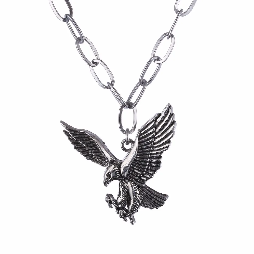 Stainless Steel Eagle Necklace Pendant Necklace Bird Punk Men's