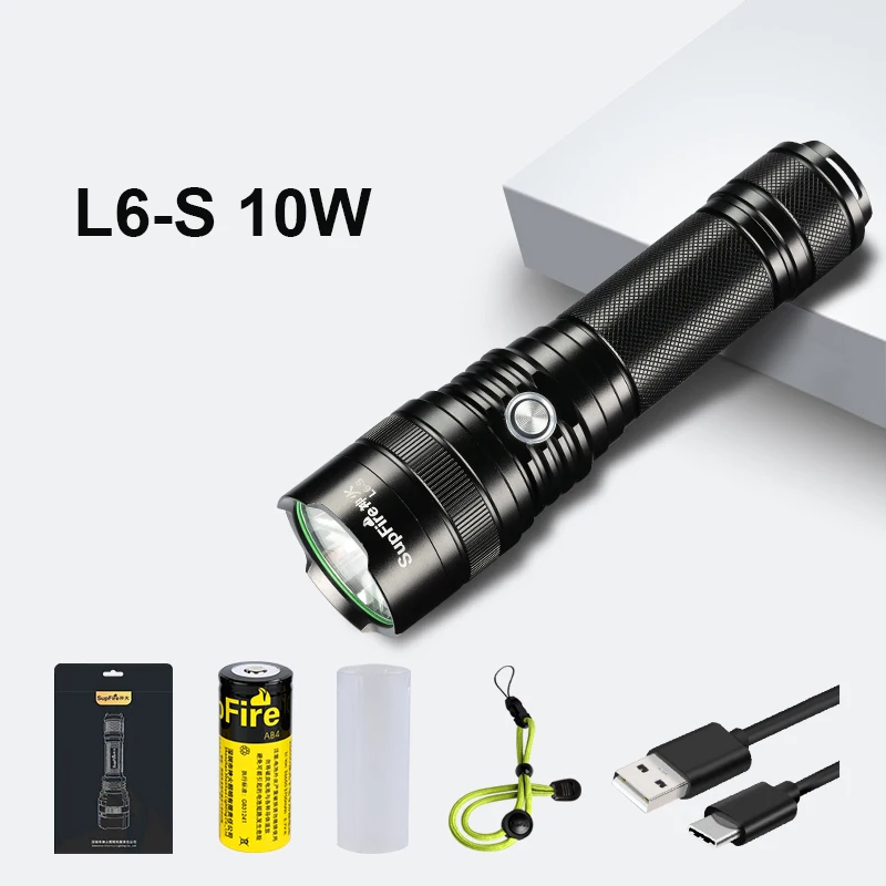Светодиодный фонарик USB L6 S для охоты свет Linterna светодиодный фонарь защиты power Bank