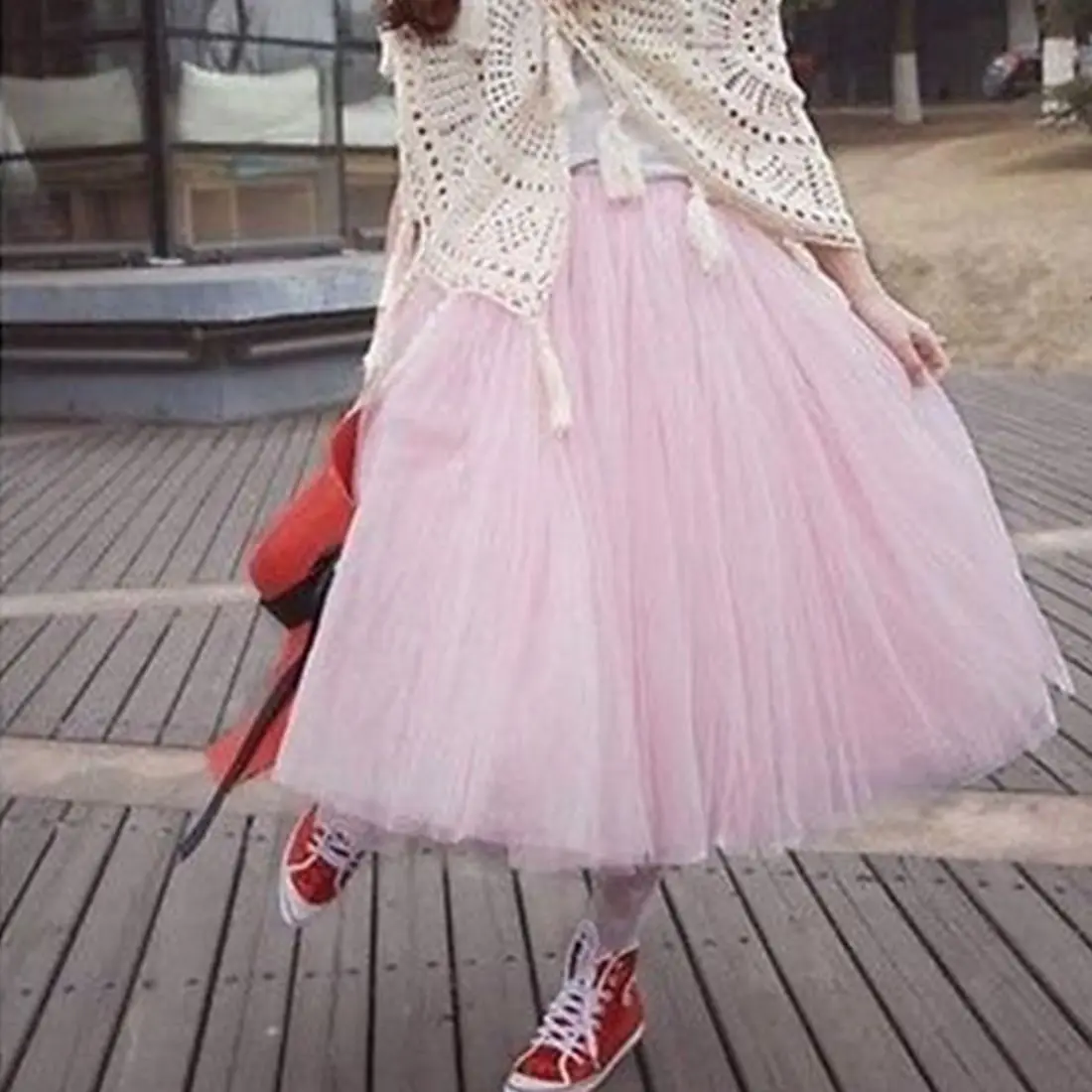 

Fashion 5 Layers Maxi Long Tutu Tulle Skirts Womens Mesh Yarn Skirt Vintage American Style Long Princess Lolita Petticoat