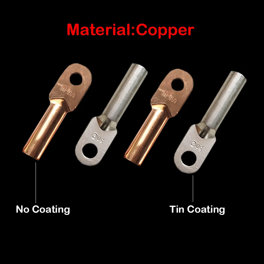 Dt-50 Dt-70 Dt-95 Dt-120 Rivestimento Tin Coppe Foro Del Bullone Anello Nessun Isolamento Interruttore Connettore Del Cavo Di Filo Comune Lug Crimp Te