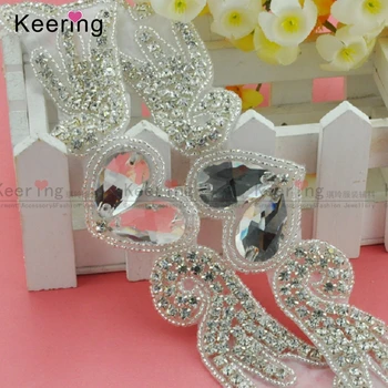 

Keering Keering Handmade wings Rhinestone Trim For Wedding dress WRA-288