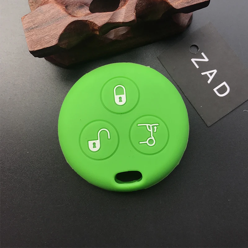 ZAD Silicone car key cover case fits for benz Smart MERCEDES City   Fortwo Roadster 3button remote key protector car accessory