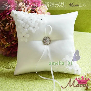 

Wedding Decoration Accessories Event Party Supplies Mariage Festa Bridal square grid crystal drill petals Floral Ring Pillow