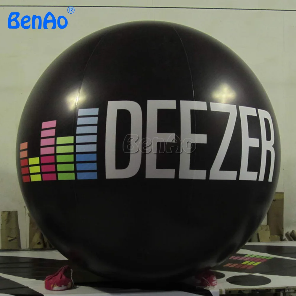 

AO061 BENAO Free+shipping and printing Black inflatable balloon helium blimp, PVC inflatable helium sky balloon for promotion