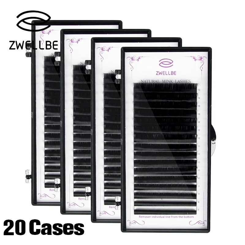 

20 Cases/Lot JBCD Curl Eyelashes Extension 7-15mm Mix Tray Synthetic Mink Individual Eyelash Extension Make Up Tool