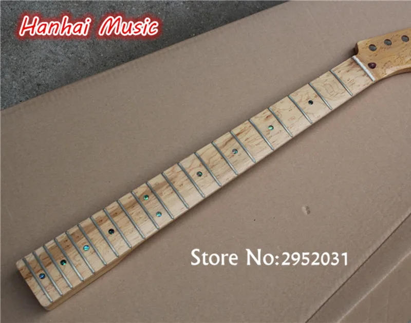 

Free Shipping-Semi-finished Guitar Neck Made from Bird Eye Maple,Dot Abalone Fret Marks Inlay,can be Customized as Request