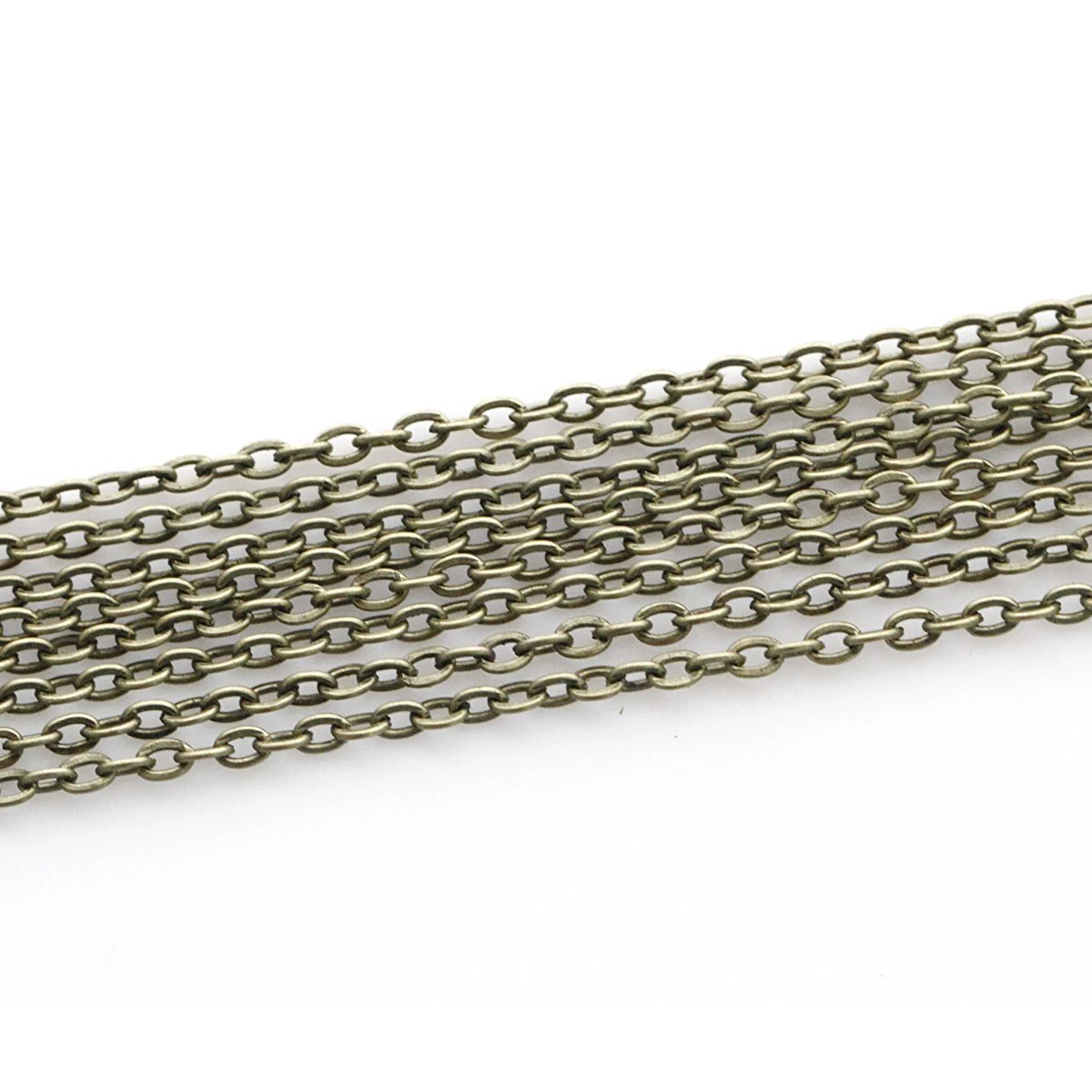 5m Golden/Silver/Copper/Bronze Plated Necklace Cable Link Iron Metal Chain Findings Brass Bulk for DIY Jewelry Making Materials