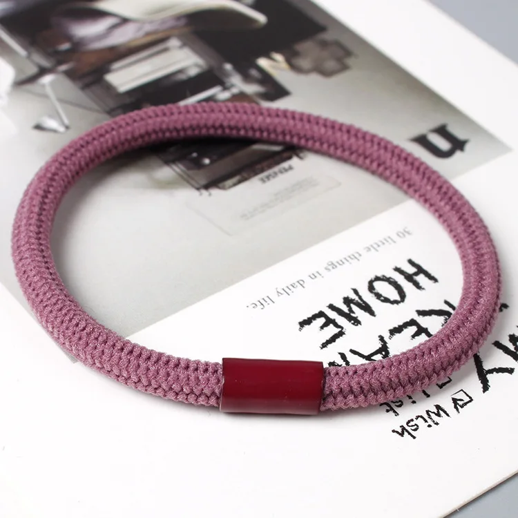 1PC Hair Rope For Girls Beaded Hair Band Ponytail Color Black Rubber Band Hair Ring Hair Rope High Elasticity G0409