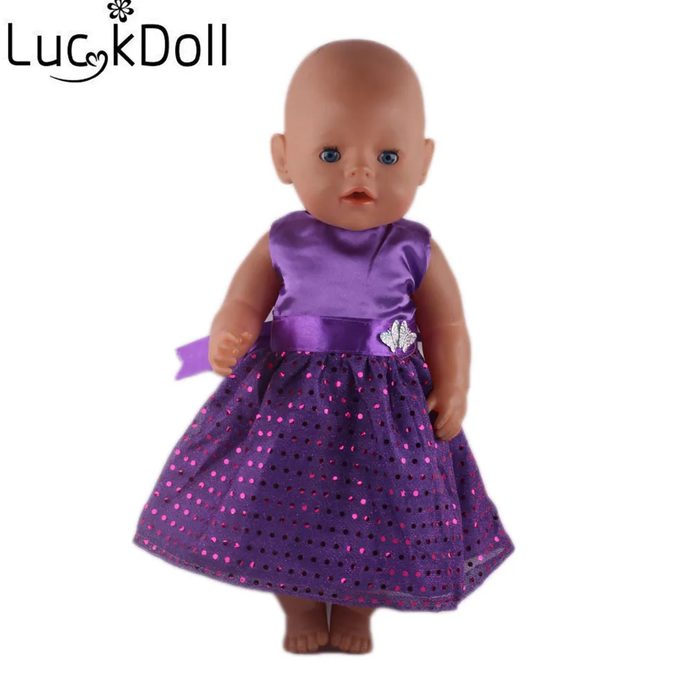 Luckydoll 8 шт. милое платье принцессы подходит 18 дюймов Американский 43 см BabyDoll одежда аксессуары игрушки Детский Рождественский подарок