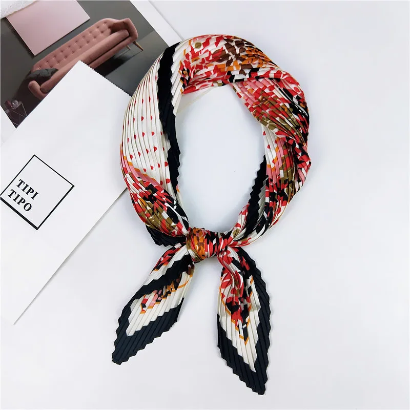 Luxury Silk Pleated Scarf - Womens Hair  Neck Accessory
