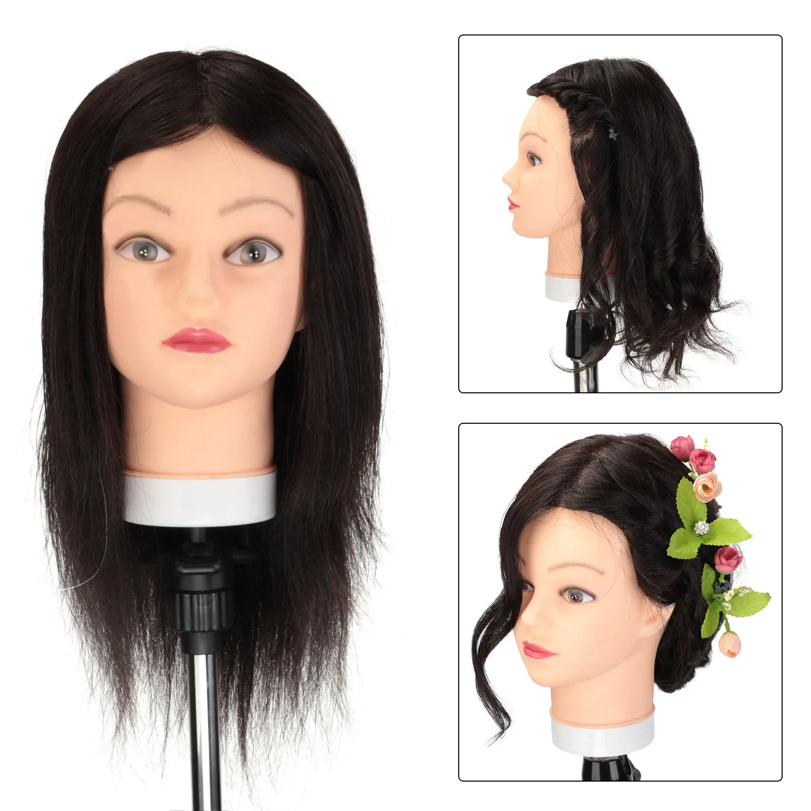 14''Black Hair Mannequin Head тренировочный стиль для салона Профессиональный