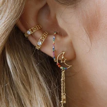 Новые модные длинные геометрические серьги, роскошные золотые прямоугольные cz серьги для женщин, вечерние ювелирные изделия, подарок, классика