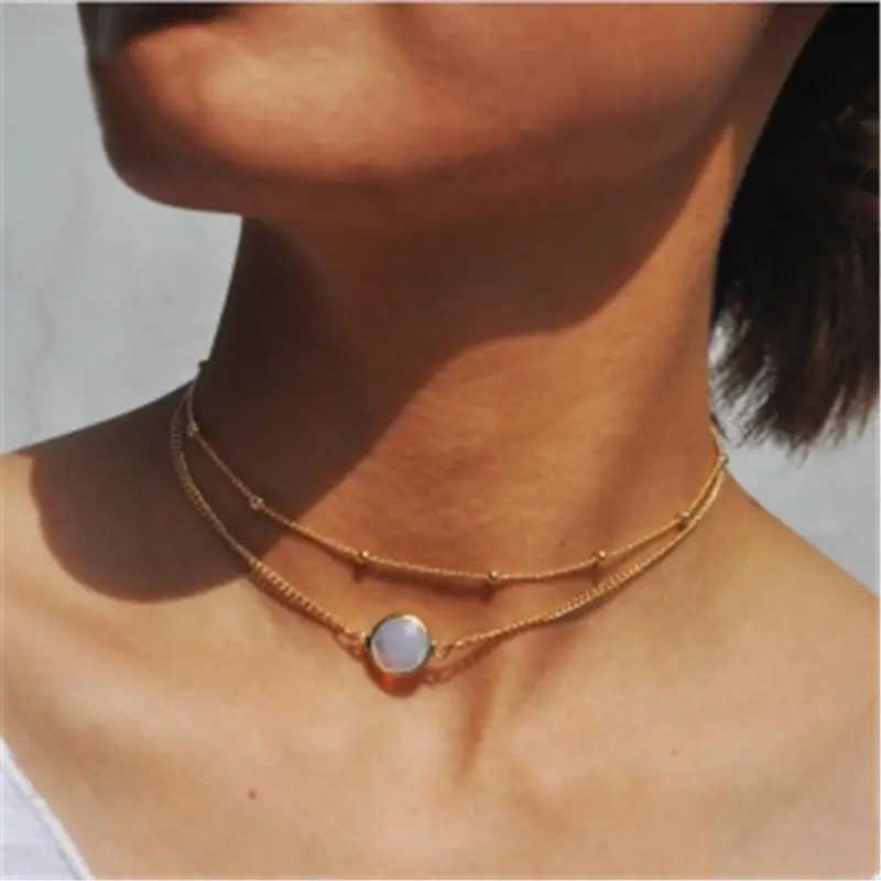 

beautiful opal pendant necklace for woman trendy jewelry exquisite top quality layered necklace x58