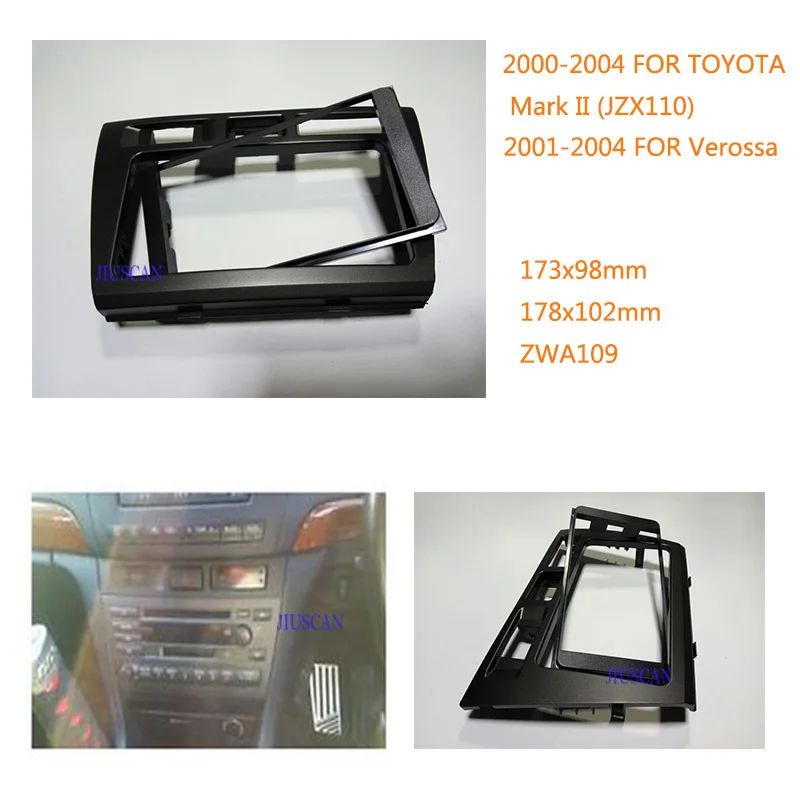 

2 Din Stereo Facia Trim Installation Kit for TOYOTA Mark II (JZX110) 2000-2004; Verossa Car In Dash CD Trim fascia frame
