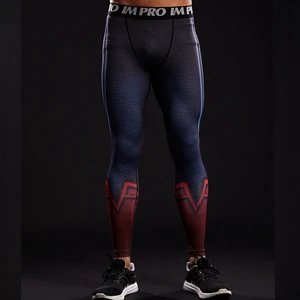 Супермен 3D печатных леггинсы для мужчин шаблон компрессионные колготки брюки бренд обтягивающие спортивные штаны комиксы фитнес брюки мужские - Цвет: Красный