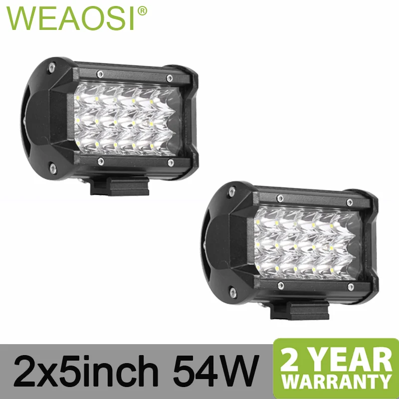 

2 pieces 5 Inch 54W high power waterproof white IP67 OFFROAD LED work light 12v 24v for JEEP ATV UTV SUV boat