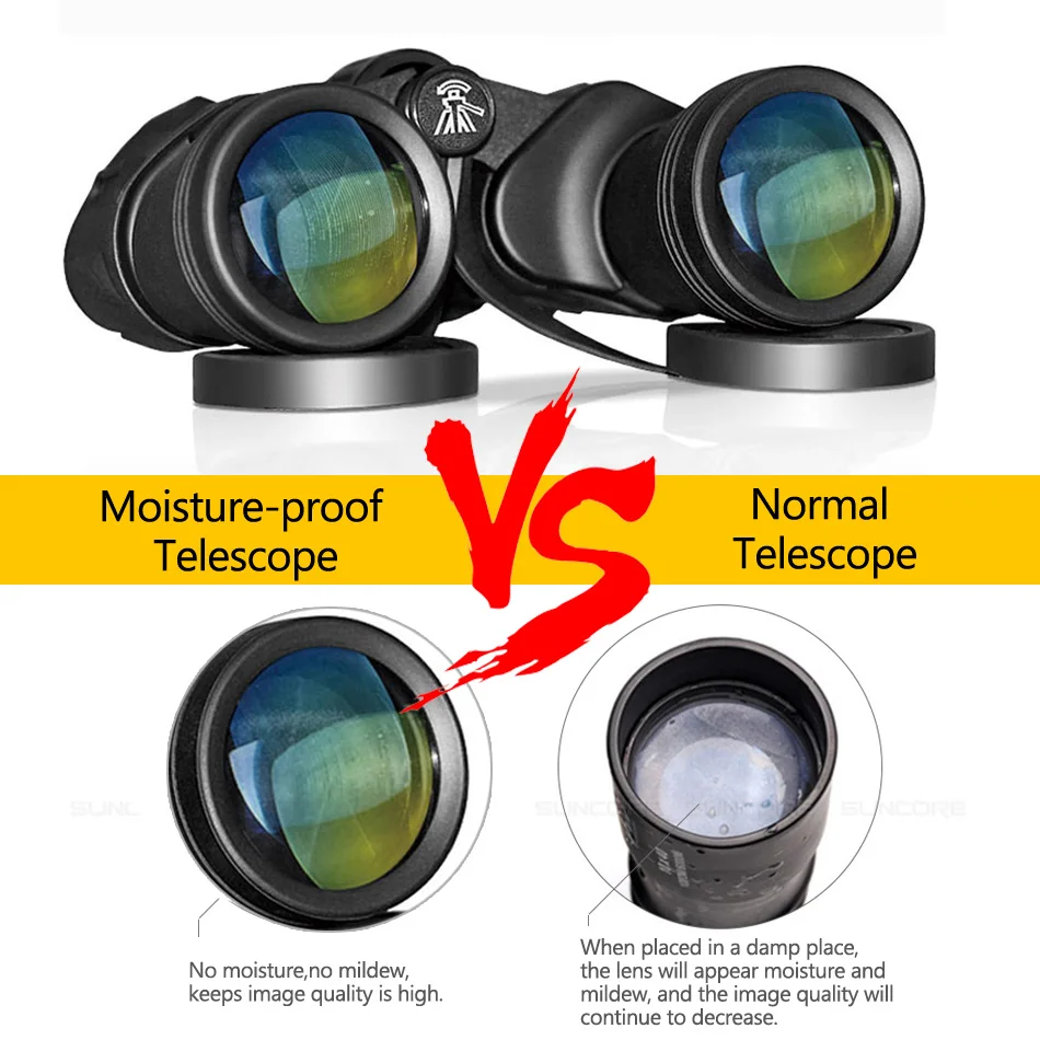 20X50 مناظير تلسكوب BAK4 Binoculo Telescopio مجهر التكبير المهنية Prismatico Lornetka Teleskop Jumelles أدوات