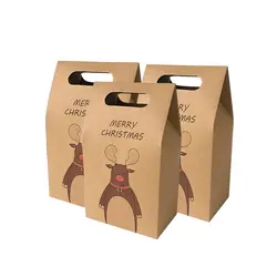 10 шт. Санта Клаус Олень фестиваль пользу бумага Сладкая коробка «сделай сам» конфеты печенье подарочные коробки Рождество вечерние партия