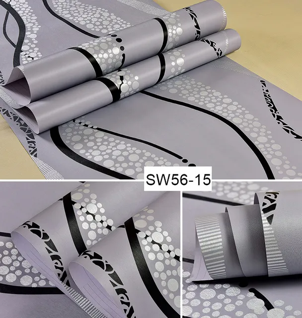 PVC Self adhesive Wallpaper Roll Stripe Effect Stickers Wall Paper For