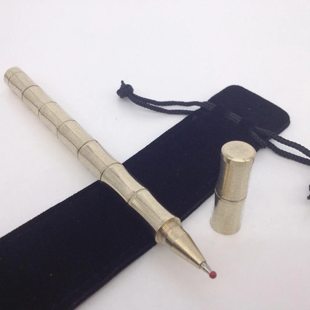 

Bamboo Joint 0.5mm Black Refill Ballpoint Pens Brass Handmade Ballpen School Stationery Accessory