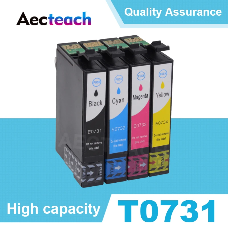 

Aecteach 73N T0731 Ink Cartridge for Epson CX5900 CX3905 TX100 TX110 T40W TX205 TX209 TX409 TX419 TX300F CX4900 Printer Inkjet