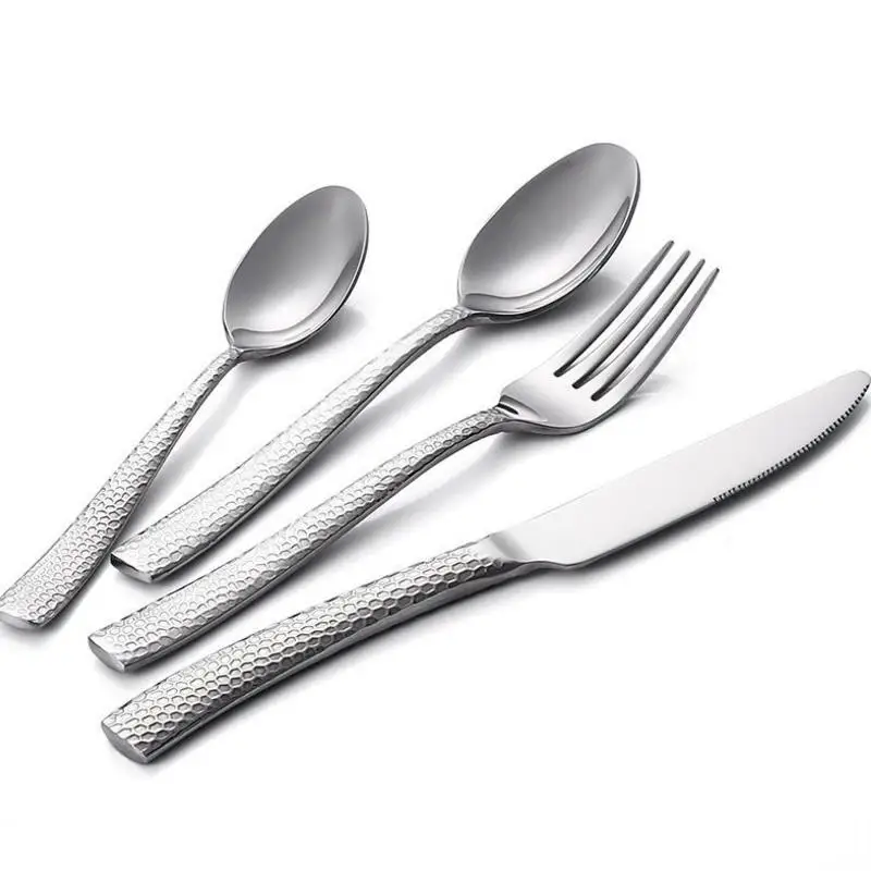 

New Snake Skin Style 24pcs Dinnerware Stainless Steel Resturant Home Cutlery set