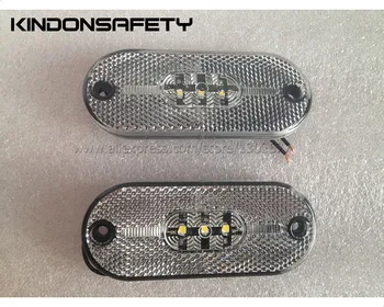 

Free shipping! E-MARKED LED Auto Front Marker Lamp with 5pcs of SMT LEDs, emitting white light, PMMA clear lens, DC12V or DC24V