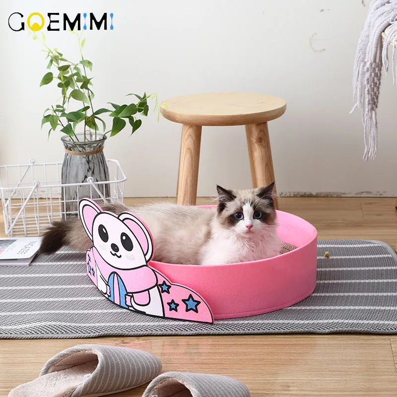 

New Cat Bed Cat scratch board Inside Lovely Pattern Detachable Mat Beds for Cats & Kittens High Quality cama para gato