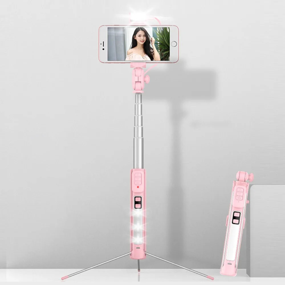 

Led Fill Light Tripod Desktop Handheld Extendable Mini Selfie Stick Monopod Wireless Bluetooth for Android iPhone Sumsang Galaxy