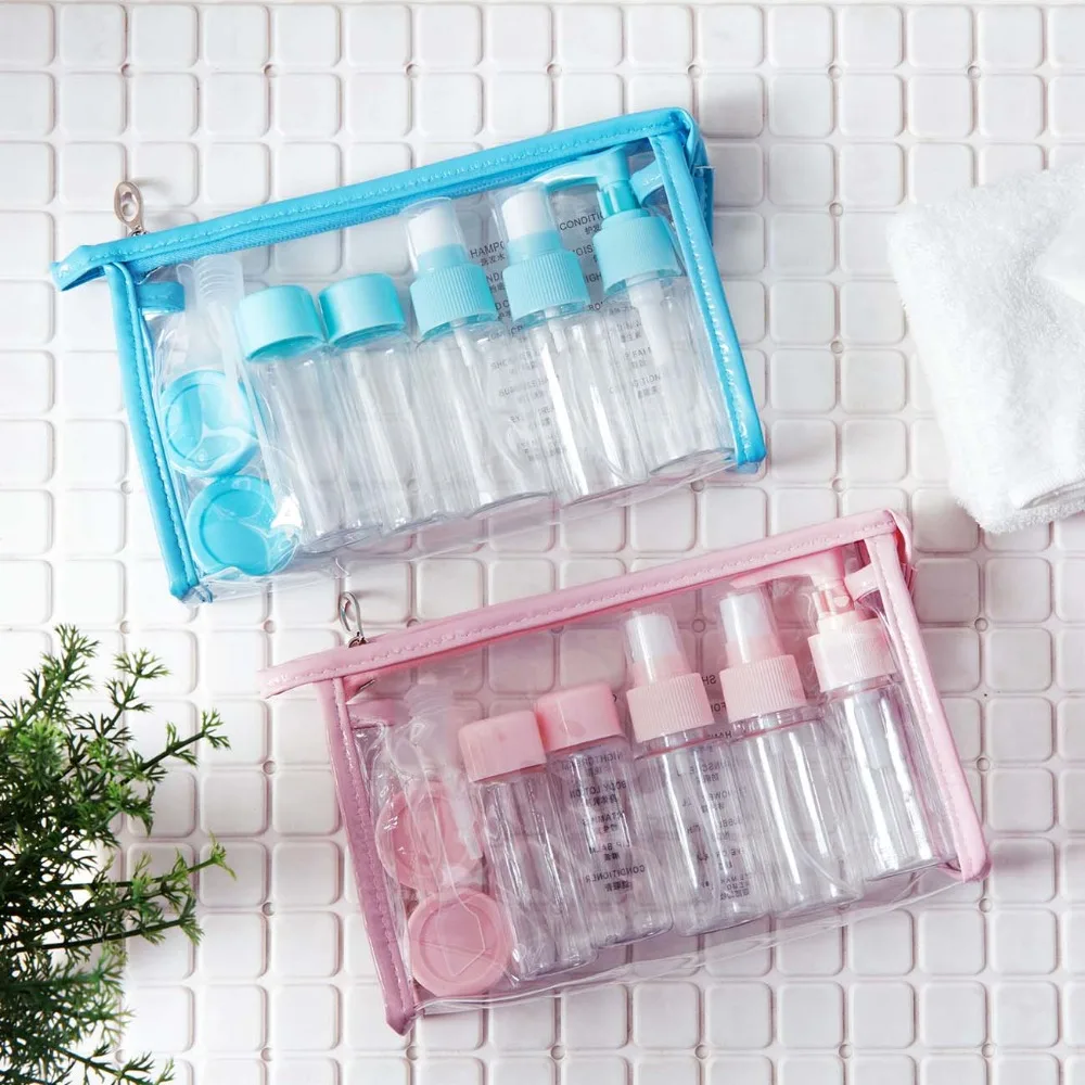 10Pcs Soap Dispenser Pump Set Portable Travel Packing Press Bottle Container for Cosmetic Cream Lotion Pots Shampoo Dispenser