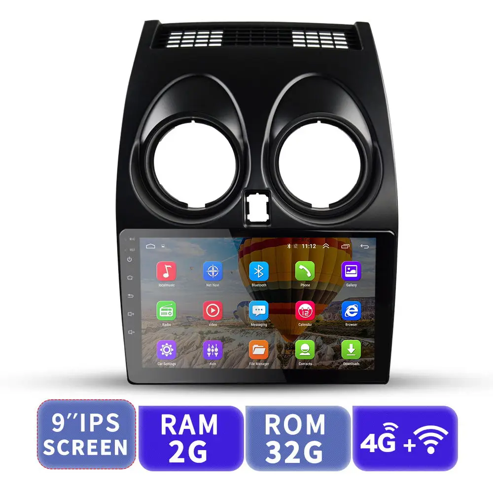 EKIY 9' ips Автомобильный мультимедийный видео плеер Медиа gps навигация Android Нет 2 Din Авто Радио для Nissan Qashqai 2006-2013 - Цвет: 2G 32G