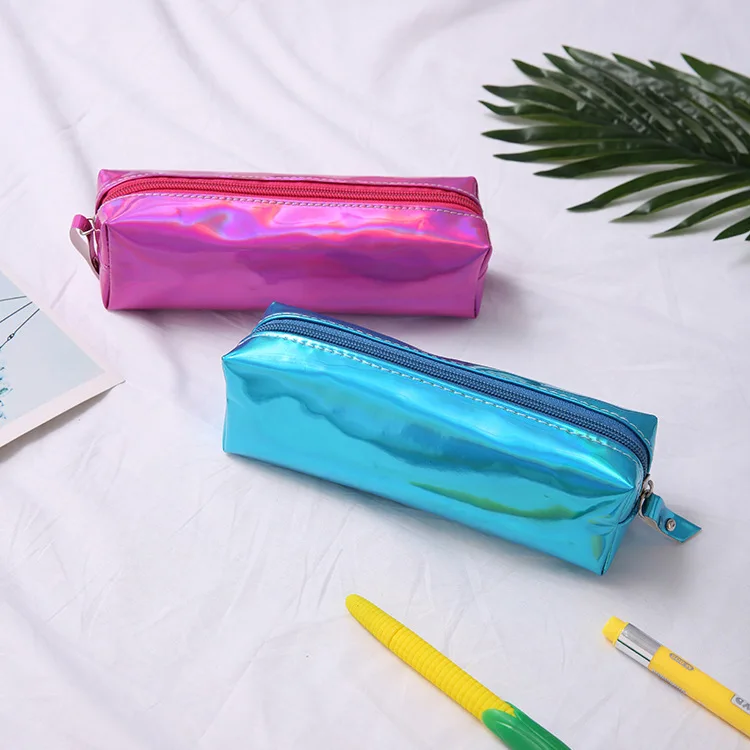 

2019 Fashion Lovly Laser Coin Bag Pencil Case Pen Storage Makeup Hologram Handbags Purse Waterproof