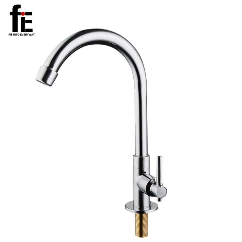 

fiE 360 Degree Swivel Alloy Kitchen Cold Kitchen Tap Single Hole Water Tap Kitchen Faucet