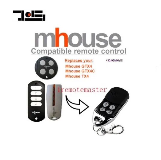 

MHouse GTX4, GTX4C,TX4 Compatible remote control Rolling code 433.92MHz.