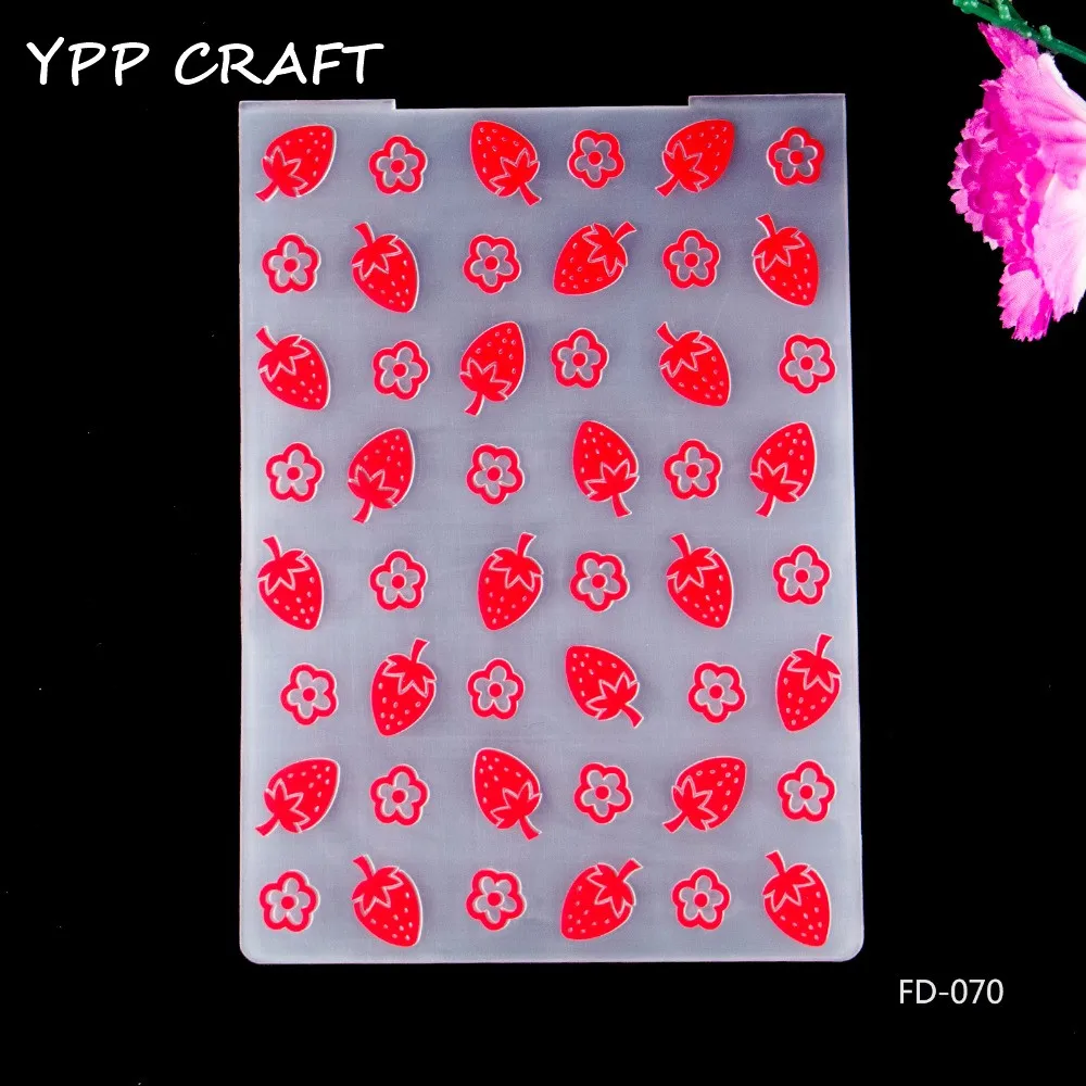 YPP ремесло клубника пластиковые папки для тиснения бумага для скрапбукинга ремесло/Декор с помощью открыток поставки