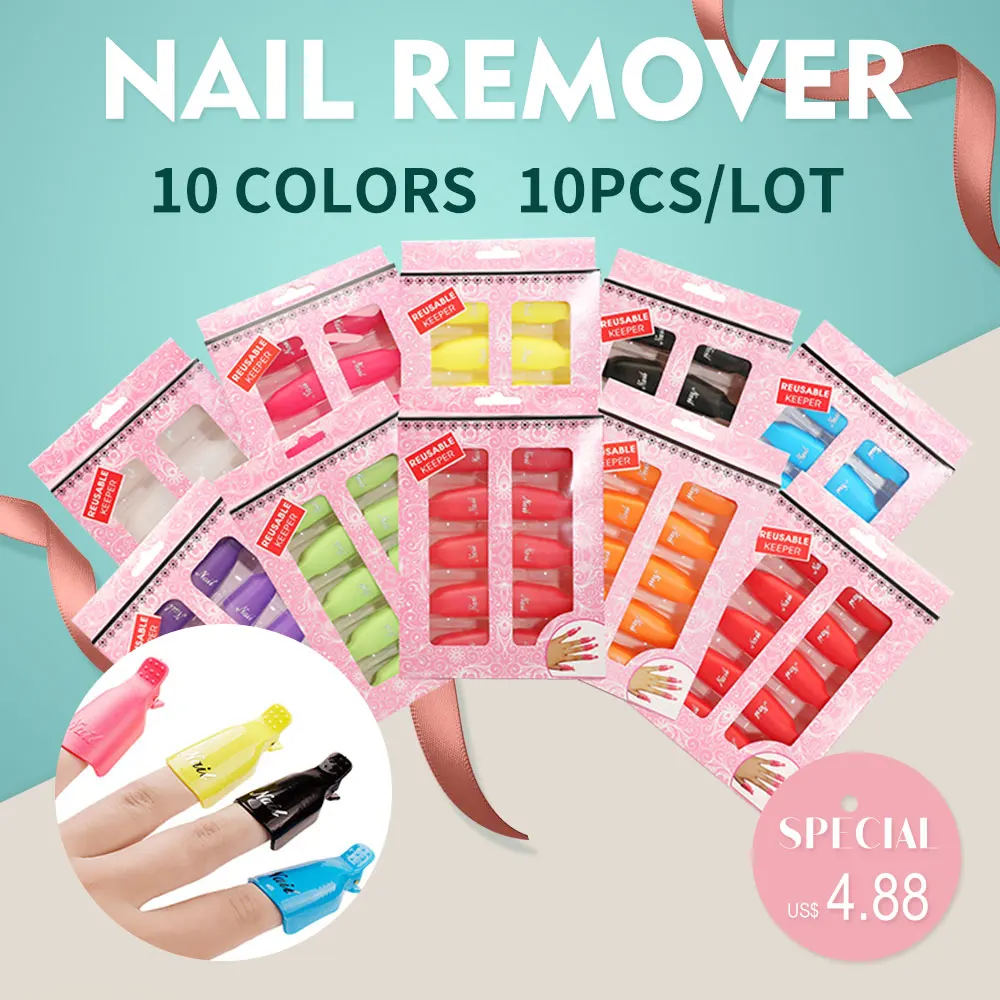 BlinkingNails 10 pcs Plastic Clips for Nail Polish Remover Gel Nail