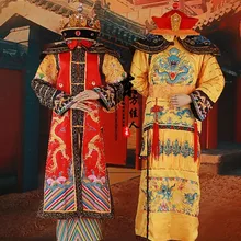 Император династии Цин и Empress костюм для пары свадебные фотографии или сценический костюм для шоу наборы включая шляпы