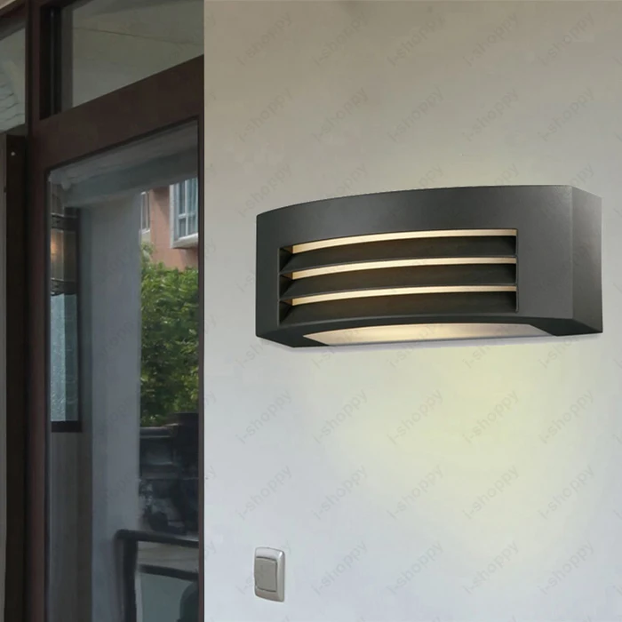 

5W/7W LED Outdoor Waterproof Wall Sconce Light E27 Bulb Lamp Fixture Basement Garden Door Balcony Black Finish