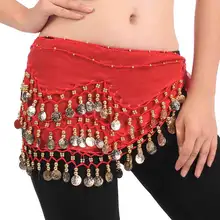 Female Belly Dance Waist Chain 3 Layer Chiffon Hip Scarfs Skirt Women Hip Wrap Waist Belt Indian Dance Clothing Accessories 89