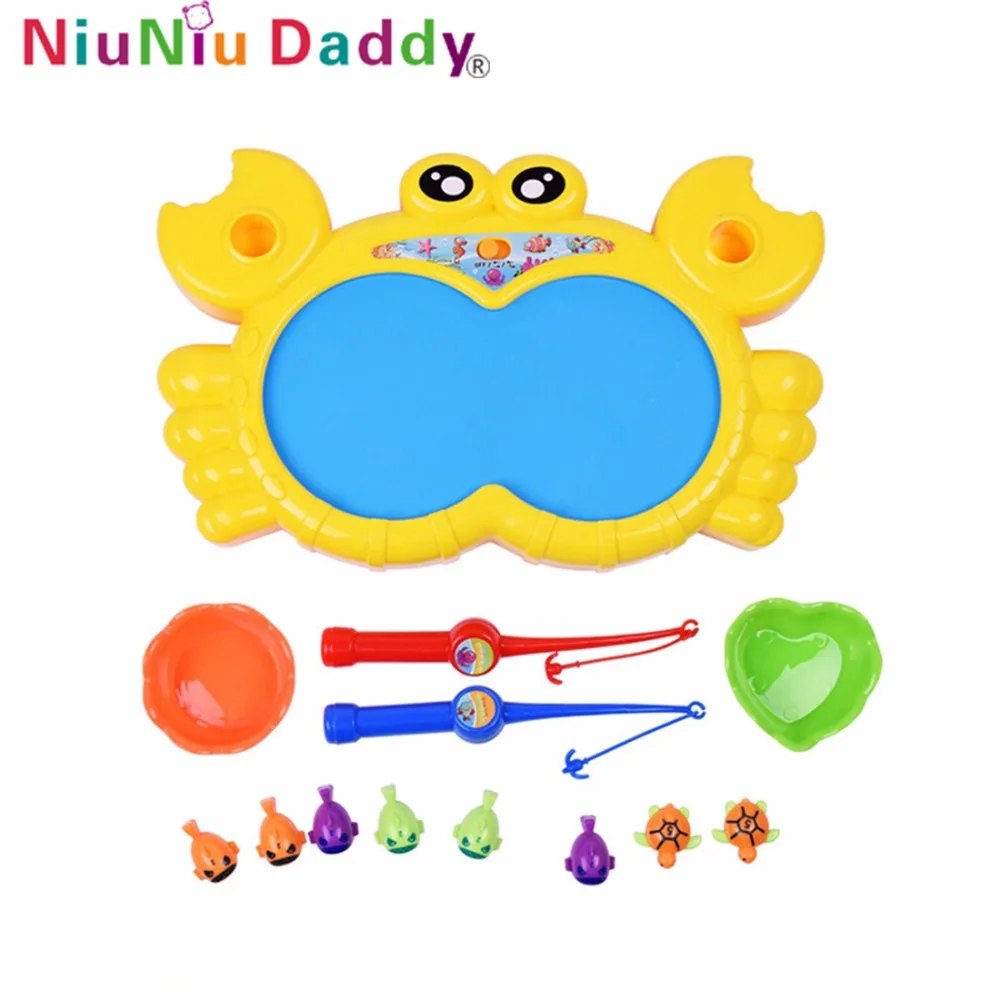 

Niuniu Daddy Kids Musical Fishpool Electric Rotating Magnetic Fishing Game Children Electronic Fish Pool Toy with the Music