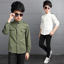 Boy Shirts for Children Spring Autumn 2019 Boys White Shirt Long Sleeve Teenage Boys School Uniform Kids Bow Clothes 4 8 12 15Y