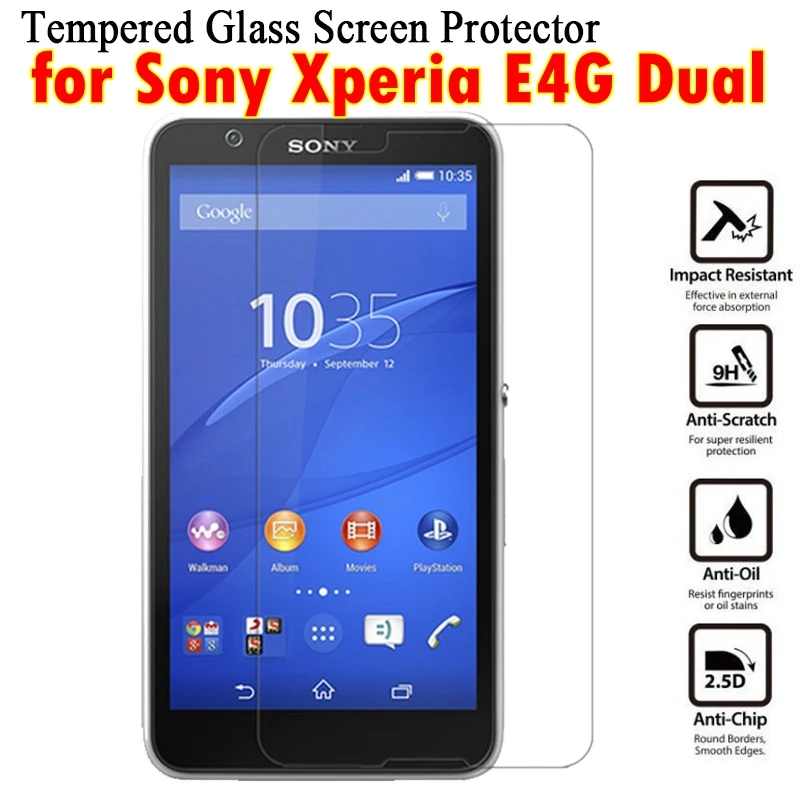 

9H Premium Tempered Glass For Sony Xperia E4G Dual Screen Protector Film For Sony E4 G E2003 E2006 E2033 E2043 E2053 E 2003 2003