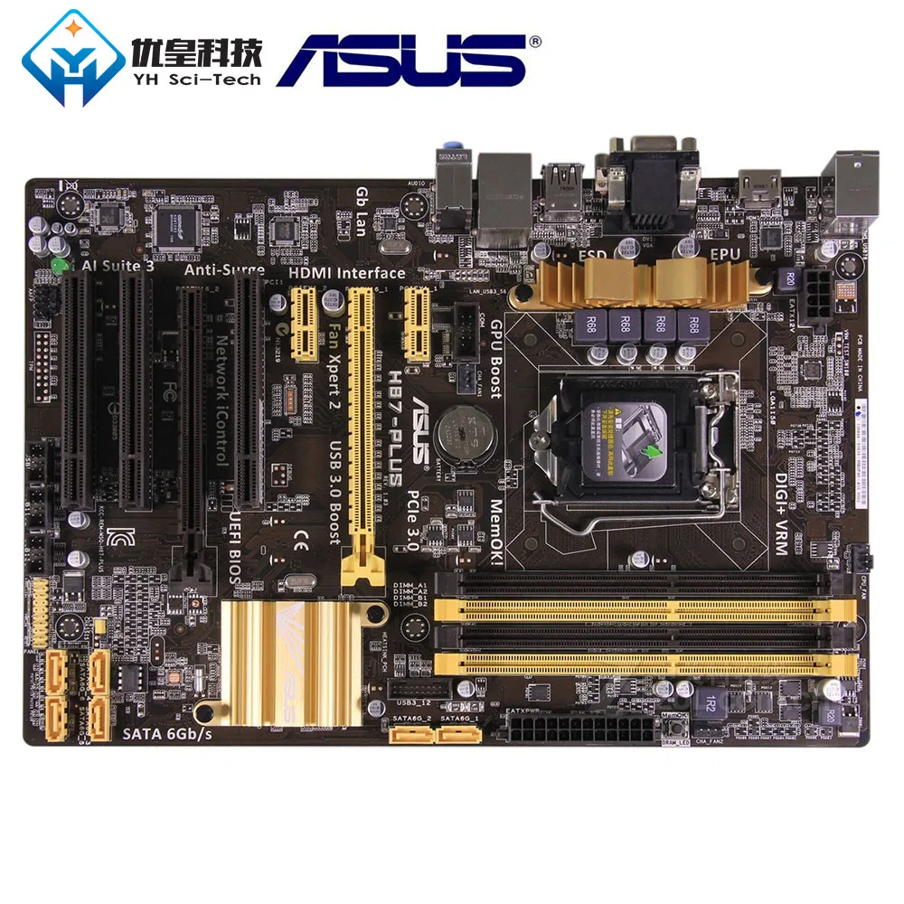 Asus H87-PLUS Intel H87 оригинальная б/у настольная материнская плата LGA 1150 Core i7/i5/i3/Pentium/Celeron