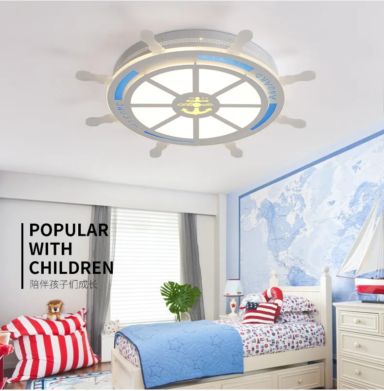 Los niños pirata soñando moderno Led luces de techo para habitación de niños AC85-265V Sala Deco lámpara de techo iluminación