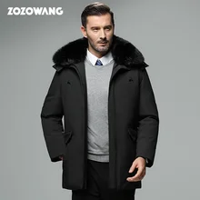 ZOZOWANG Повседневная зимняя куртка Для мужчин пуховик плотная, ветронепроницаемая Водонепроницаемый мужские парки jaqueta masculina с капюшоном и мехом