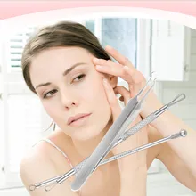 Нержавеющая угревая лицевая пятно от акне для удаления прыщей экстрактор набор инструментов 3 шт и высококачественный. G524